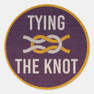 Tying the Knot Scout Patch Wedding Sticker