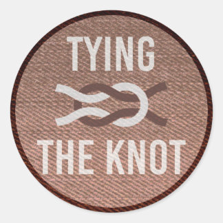 Tying the Knot Scout Patch Wedding Sticker Brown