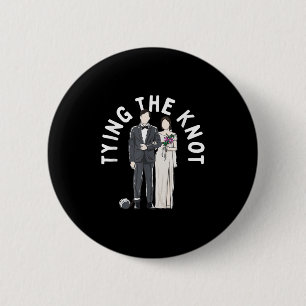 Tying The Knot Wedding Engagement Bride And Groom 6 Cm Round Badge