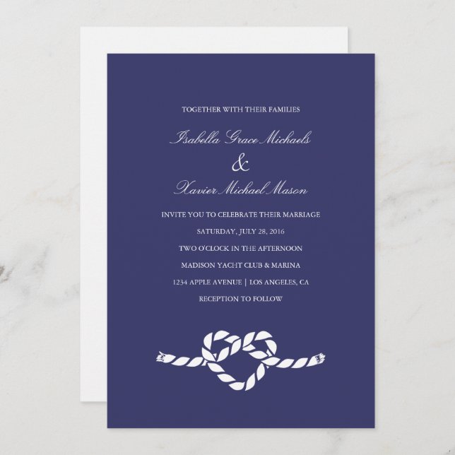Tying The Knot | Wedding Invitation (Front/Back)