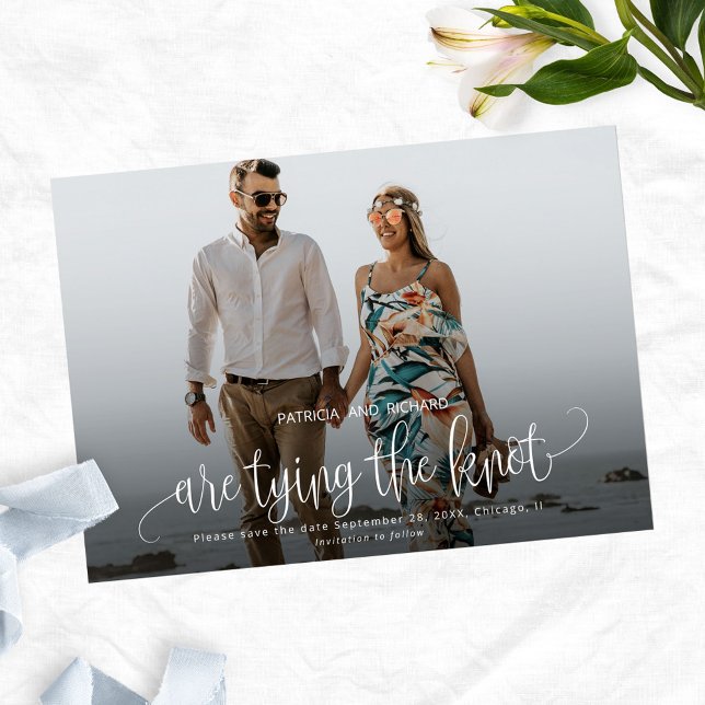 Tying The Knot Wedding Save The  Date Photo Invitation (Creator Uploaded)