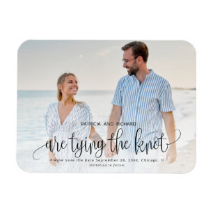 Tying The Knot Wedding Save The  Date Photo Magnet