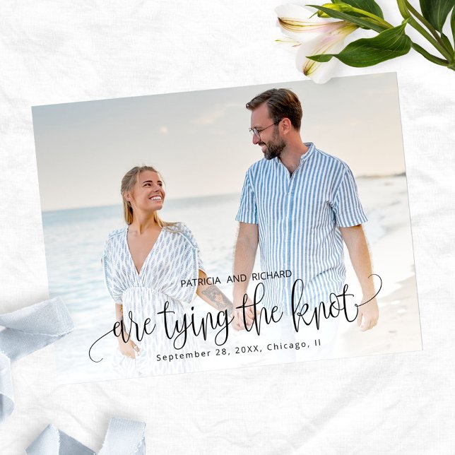 Tying The Knot Wedding Save The  Date Photo Postcard (Creator Uploaded)