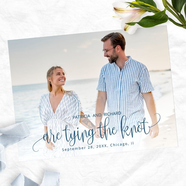 Tying The Knot Wedding Save The  Date Photo Postcard (Creator Uploaded)