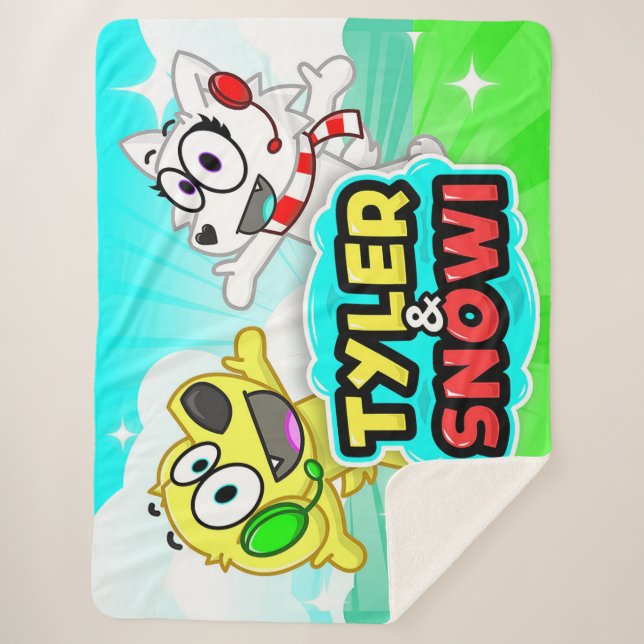 Tyler & Snowi Sherpa Blanket (Front)