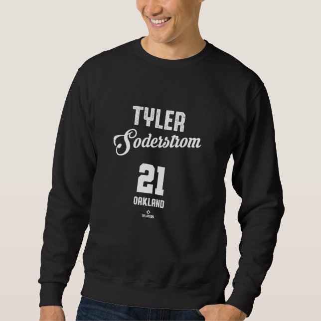 Tyler Soderstrom 21 Oakland Baseball Vintage MLBPA Sweatshirt (Front)