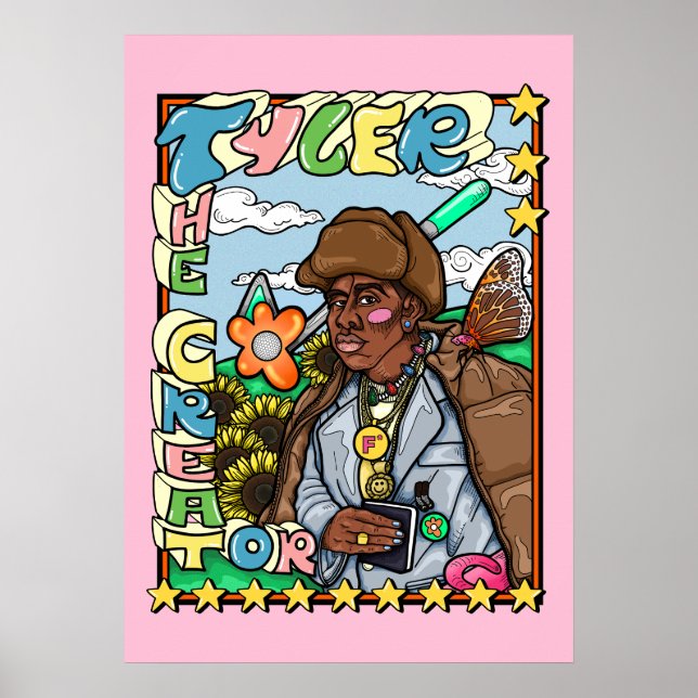 Tyler The Creator Funky Portrait Poster (Front)