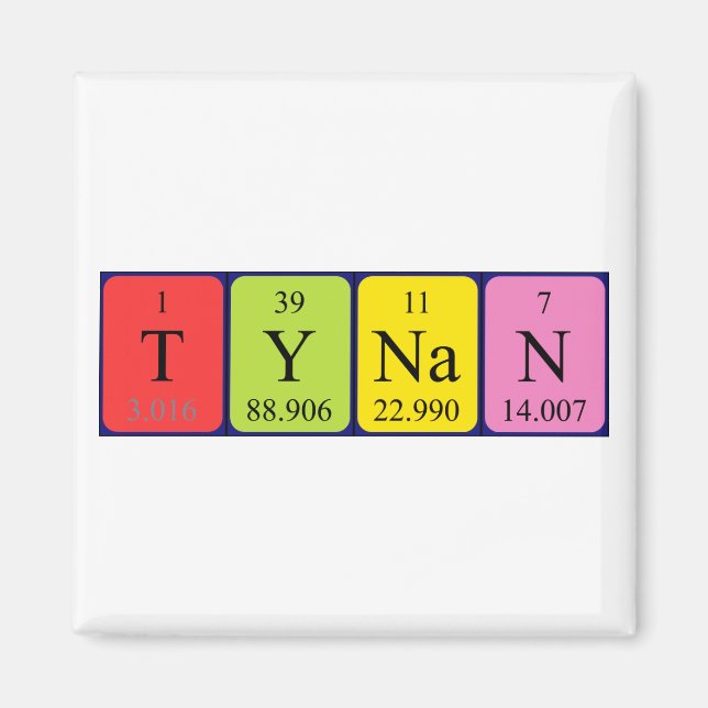 Tynan periodic table name magnet (Front)