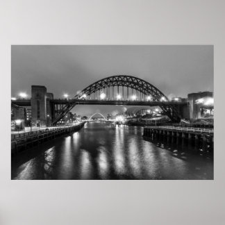 Tyne Bridge at night Poster