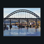 Tyne Bridge Newcastle UK Photo Postcard<br><div class="desc">Tyne Bridge Newcastle UK Photo. A beautiful photo of the view of the Tyne Bridge in Newcastle Upon Tyne,  UK and the reflections in the water.</div>