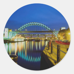 Tyne Bridge, Newcastle-Upon-Tyne, England Classic Round Sticker