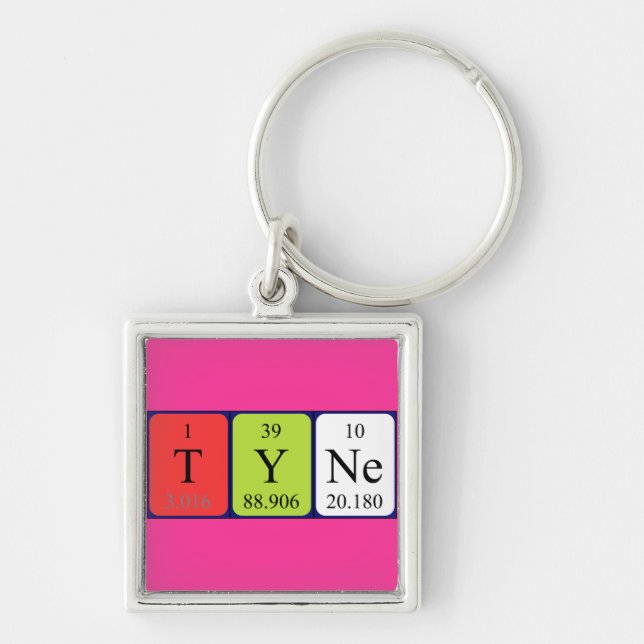 Tyne periodic table name keyring (Front)
