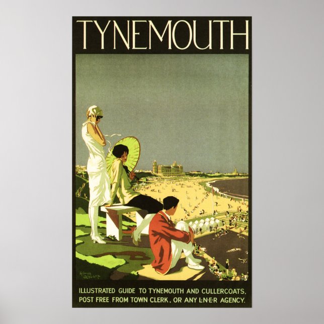 TYNEMOUTH Cullercoats LNER Railways Vintage Travel Poster (Front)
