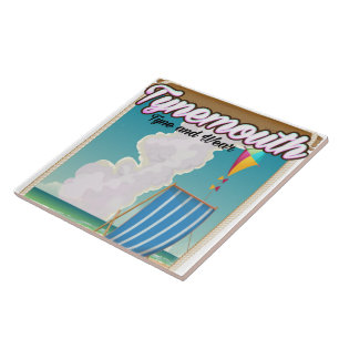 Tynemouth Tyne and Wear, Travel poster Ceramic Tile