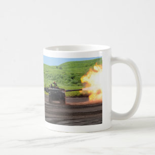 Type 10 tank and M1A1 tank showing muzzle flash Coffee Mug