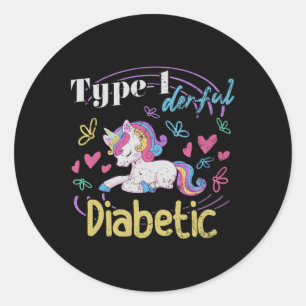 Type 1 Derful T1d Diabetes  Classic Round Sticker