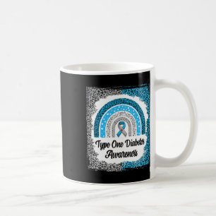 Type 1 Diabetes Awareness Bleached Rainbow Leopard Coffee Mug