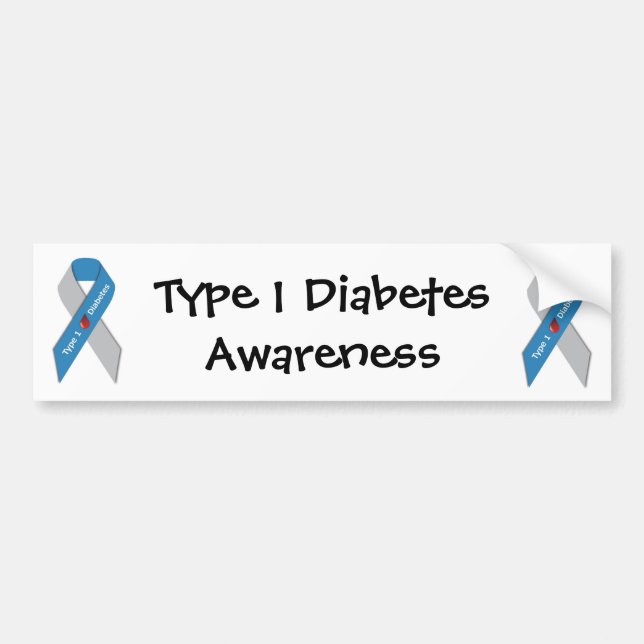 Type 1 Diabetes Awareness Bumper Sticker (Front)