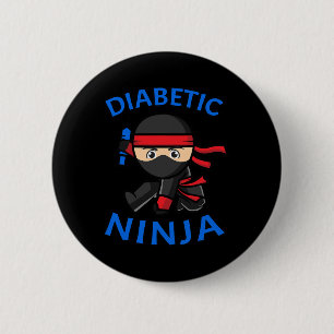 Type-1 Diabetes Awareness Diabetic Ninja T1d Kids  6 Cm Round Badge