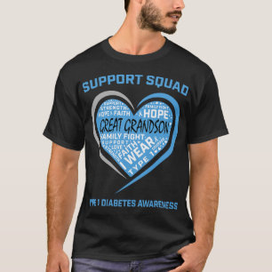 Type 1 Diabetes Awareness Great Grandson Support T T-Shirt