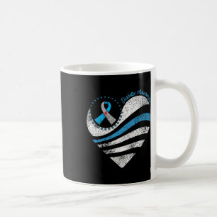 Type 1 Diabetes Awareness Heart Ribbon  Coffee Mug