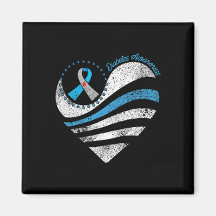 Type 1 Diabetes Awareness Heart Ribbon Magnet