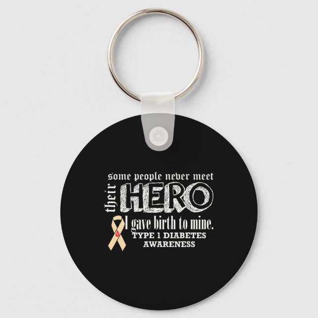 Type 1 Diabetes Awareness  Key Ring (Front)