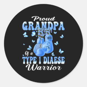 Type 1 Diabetes Awareness Proud Brother Of A T1d W Classic Round Sticker