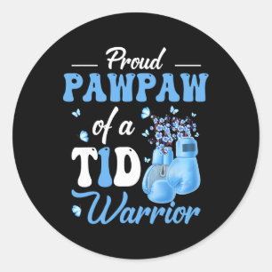 Type 1 Diabetes Awareness Proud Pawpaw Of A T1d Wa Classic Round Sticker
