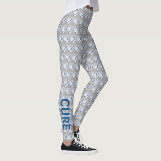 Type 1 Diabetes Awareness Ribbon Angel Leggings (Right)