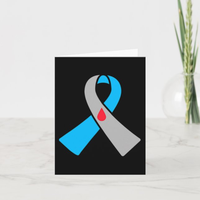 Type 1 Diabetes Awareness Ribbon Badge  Card (Front)