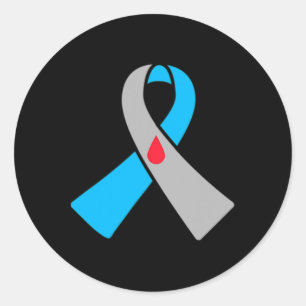 Type 1 Diabetes Awareness Ribbon Bydge Classic Round Sticker