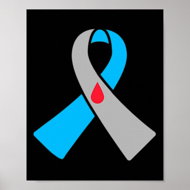 Type 1 Diabetes Awareness Ribbon Bydge  Poster (Front)