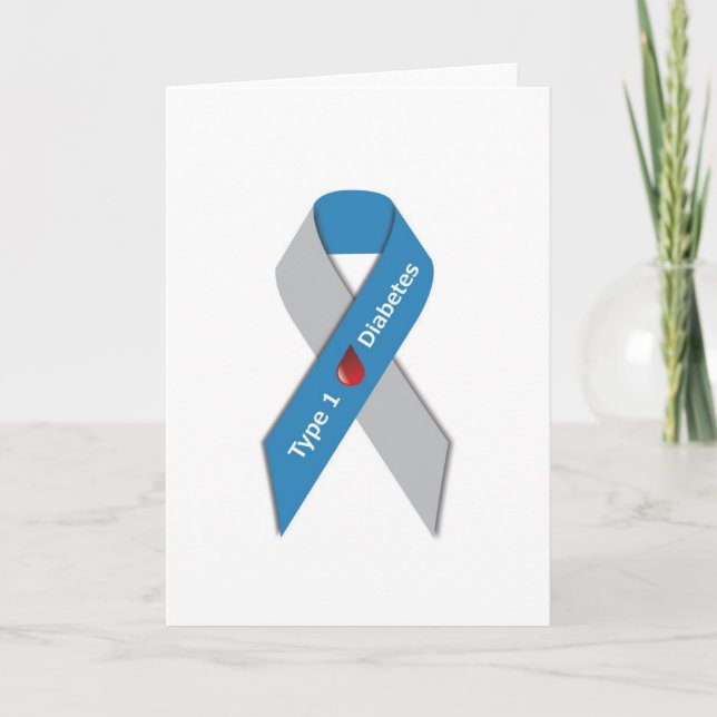 Type 1 Diabetes Awareness Ribbon Card (Front)
