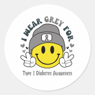 Type 1 Diabetes Awareness Ribbon Support Gifts Classic Round Sticker