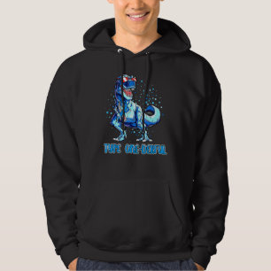 Type 1 Diabetes Awareness Ribbon T1d T Rex Dinosau Hoodie