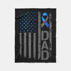 Type 1 Diabetes Awareness T1d Dad Of Warrior Type Fleece Blanket