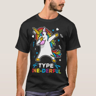 Type 1 Diabetes Awareness Unicorn Type One-derful  T-Shirt