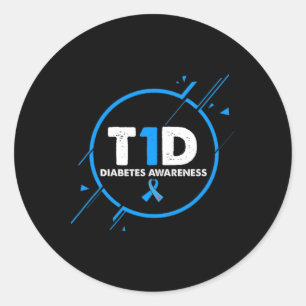 Type 1 Diabetes Awareness Vintage Diabetic T1d Dad Classic Round Sticker