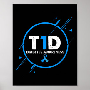 Type 1 Diabetes Awareness Vintage Diabetic T1d Dad Poster