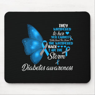Type 1 diabetes awareness warrior blue grey ribbon mouse pad