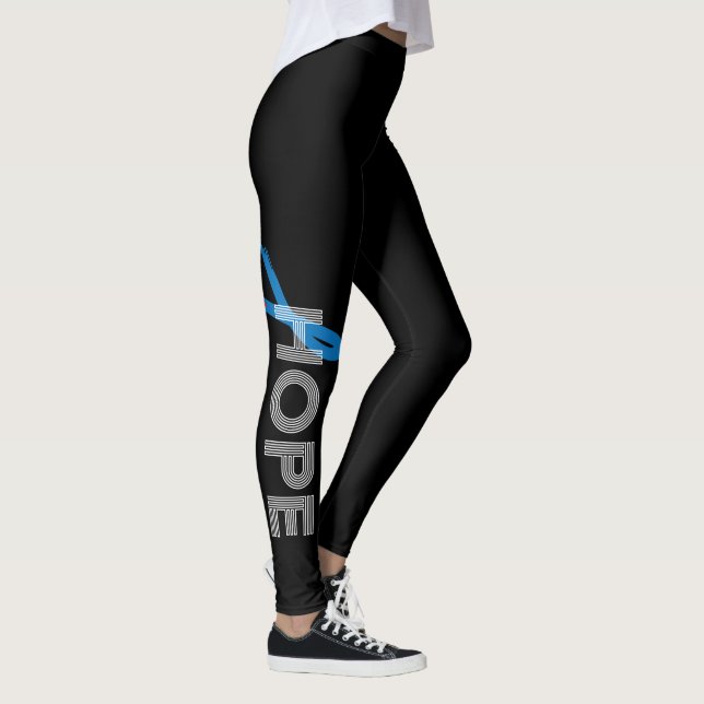 Type 1 Diabetes Blue Ribbon Awareness HOPE Leggings (Right)