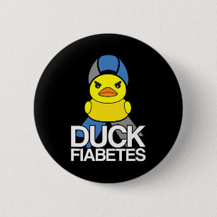 Type 1 Diabetes Duck Fiabetes T1d Awareness 6 Cm Round Badge