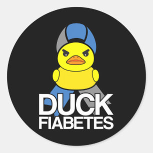 Type 1 Diabetes Duck Fiabetes T1d Awareness Classic Round Sticker