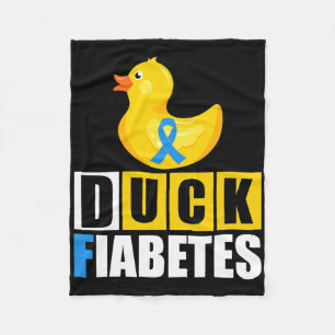 Type 1 Diabetes Duck Fiabetes T1d Awareness Fleece Blanket