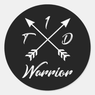 Type 1 Diabetes Gifts Women Girls Kids T1D Warrior Classic Round Sticker