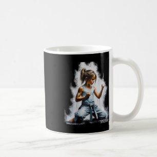 Type 1 Diabetes Karate Warrior Girl Wears Cgm And  Coffee Mug