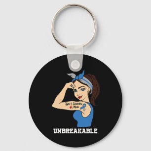 Type 1 diabetes mom unbreakable Warrior Awareness Key Ring