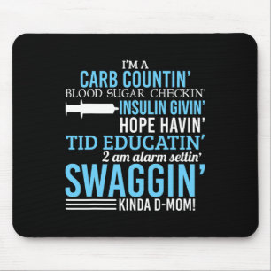 Type 1 Diabetes Mum Fun T1D Diabetic Awareness Wom Mouse Pad
