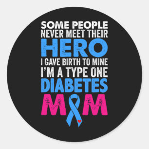 Type 1 Diabetes Mum Mother T1D Diabetic Awareness  Classic Round Sticker